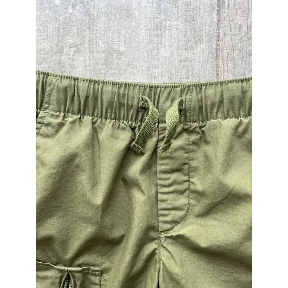 GAP Kids Boy Drawstring Elastic Shorts Pull-On Cactus Cargo Zip Pocket NEW S 6-7